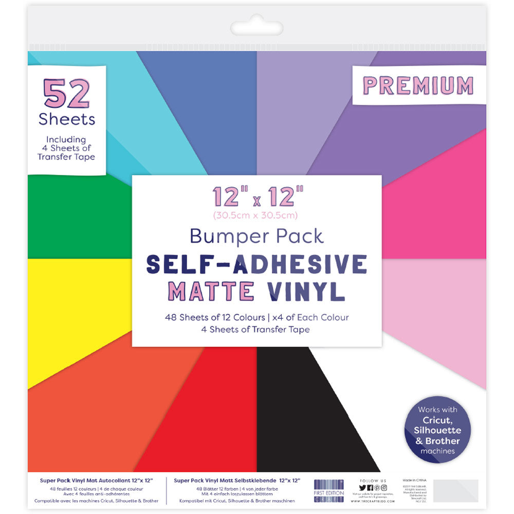 First Edition - Self-Adhesive Matte Vinyl - 12" x 12" - 52 Bumper Pack