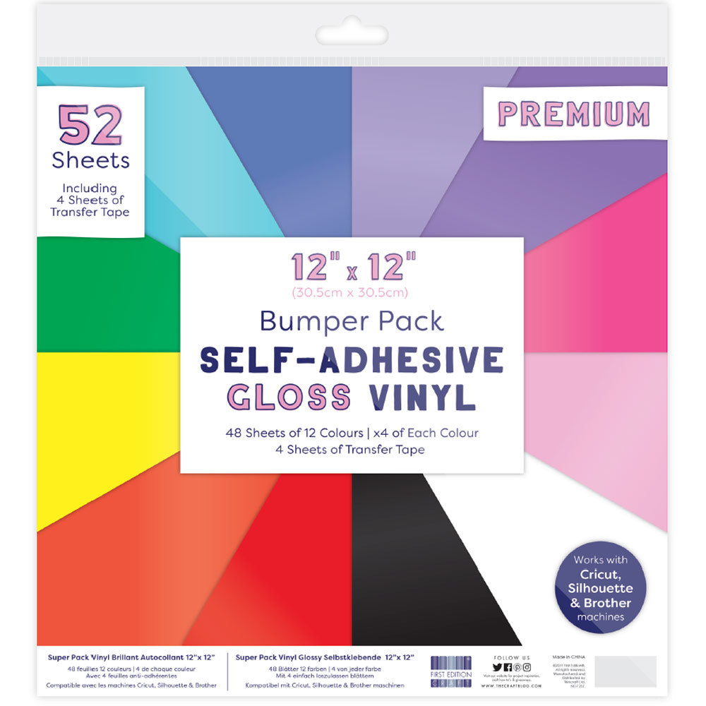 Erstausgabe - selbstklebender Gloss Vinyl - 12 "x 12" - 52 Stoßfängerpackung