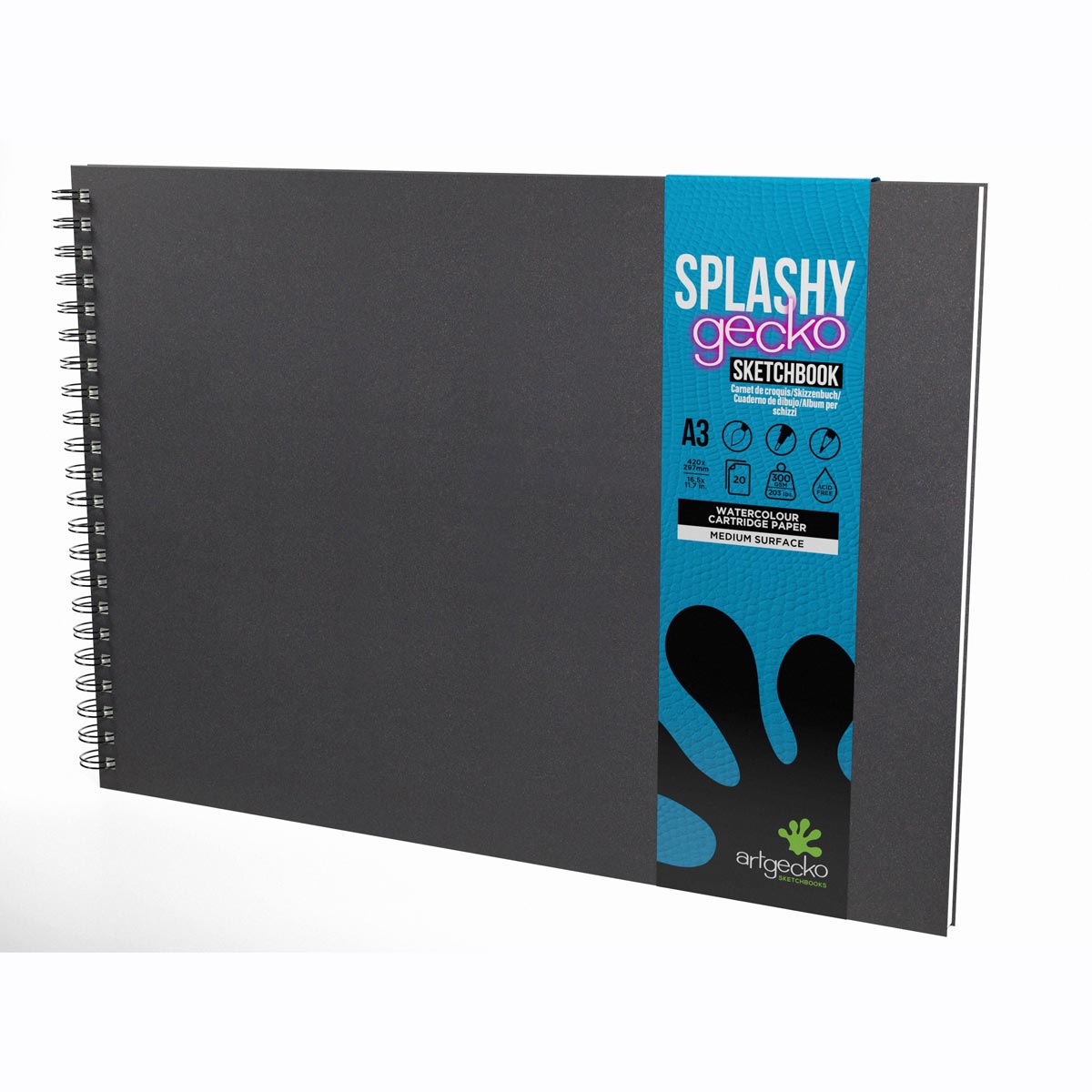 Artgecko - Splashy WaterColor Sketchbook 300GSM - A3 Landscape