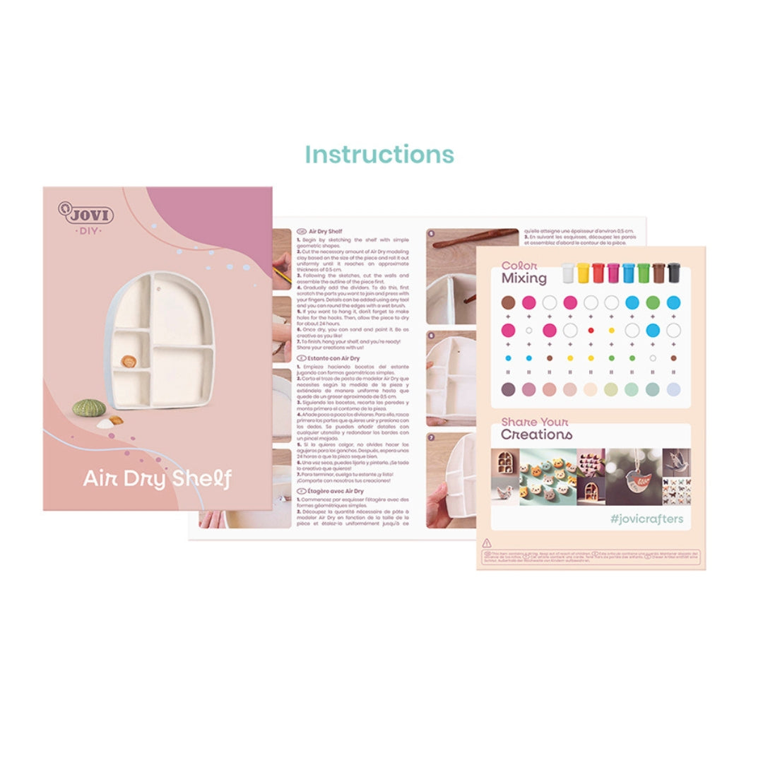 JOVI - Air Dry Clay DIY Craft kit for making Display Shelf