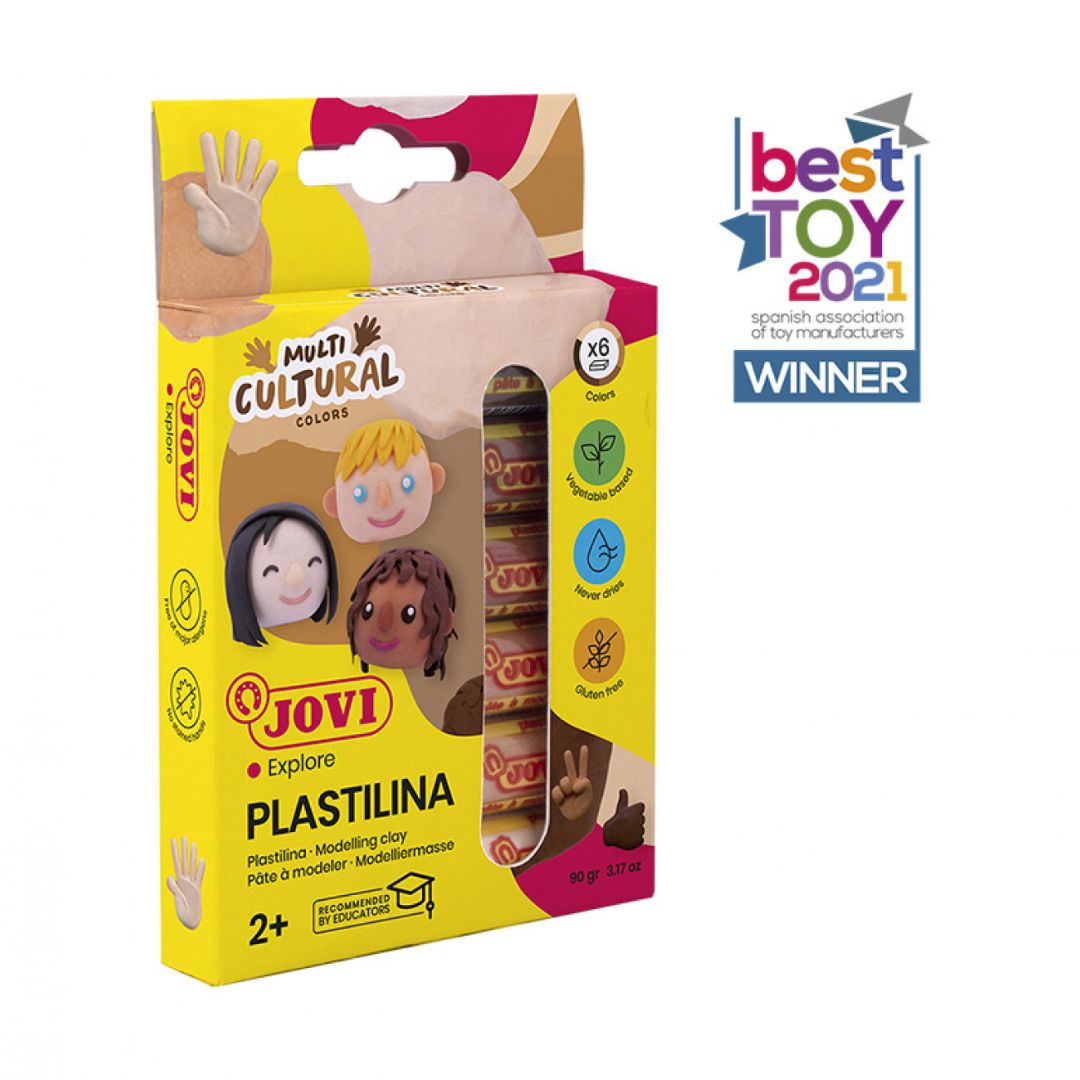 Jovi - Plastilina Modeling Clay - 6 bars 15g assorted Multi Cultural Skin Tone colours