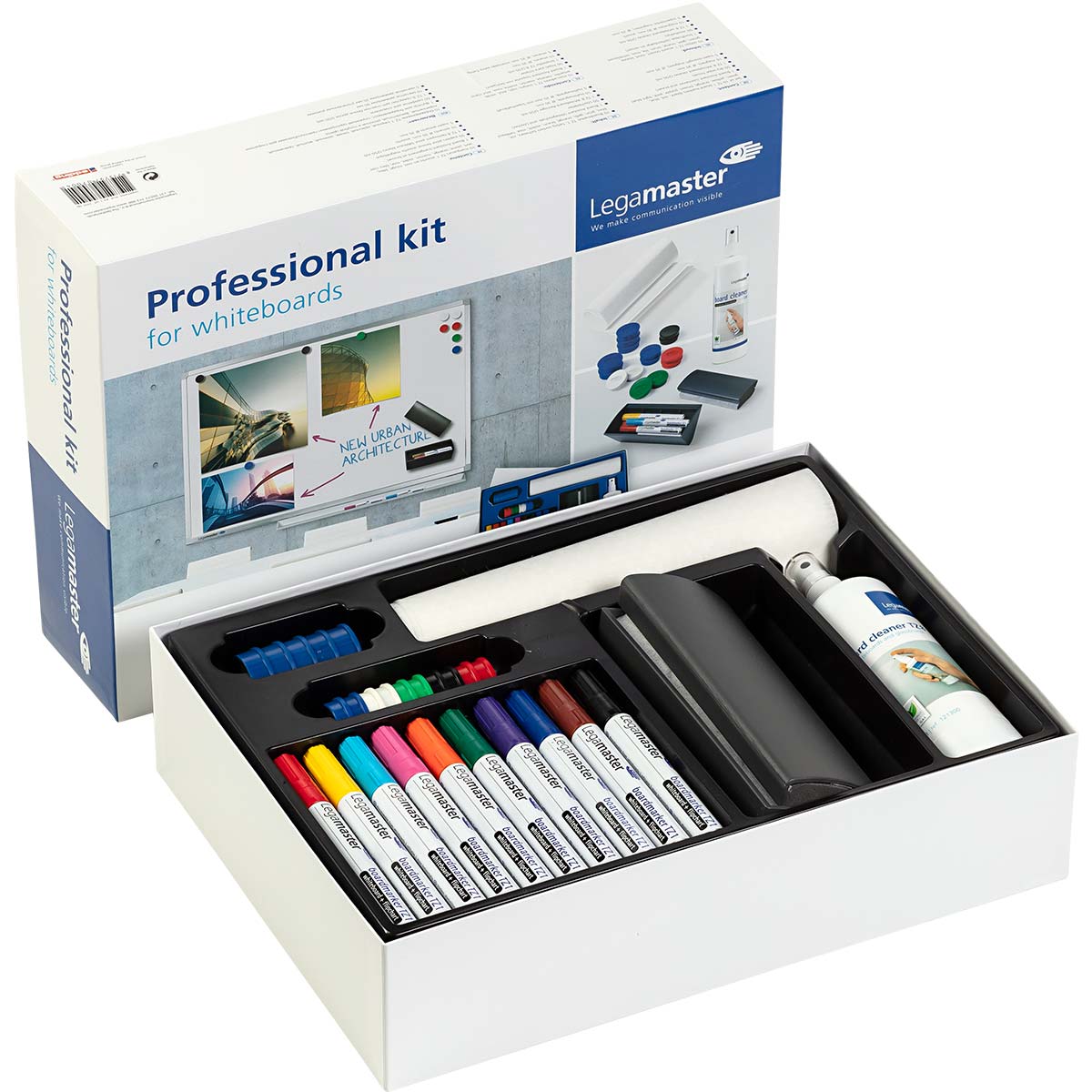 Legamaster - Professional Whiteboard Set - TZ1 Markers, Eraser, Magnets - 77 Piece