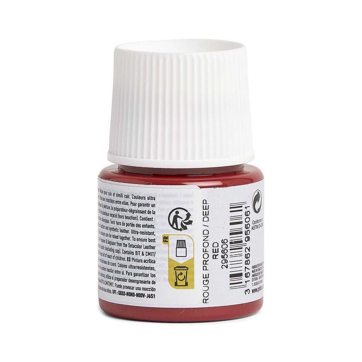 Pebeo - peinture en cuir setacolor 45 ml - rouge foncé