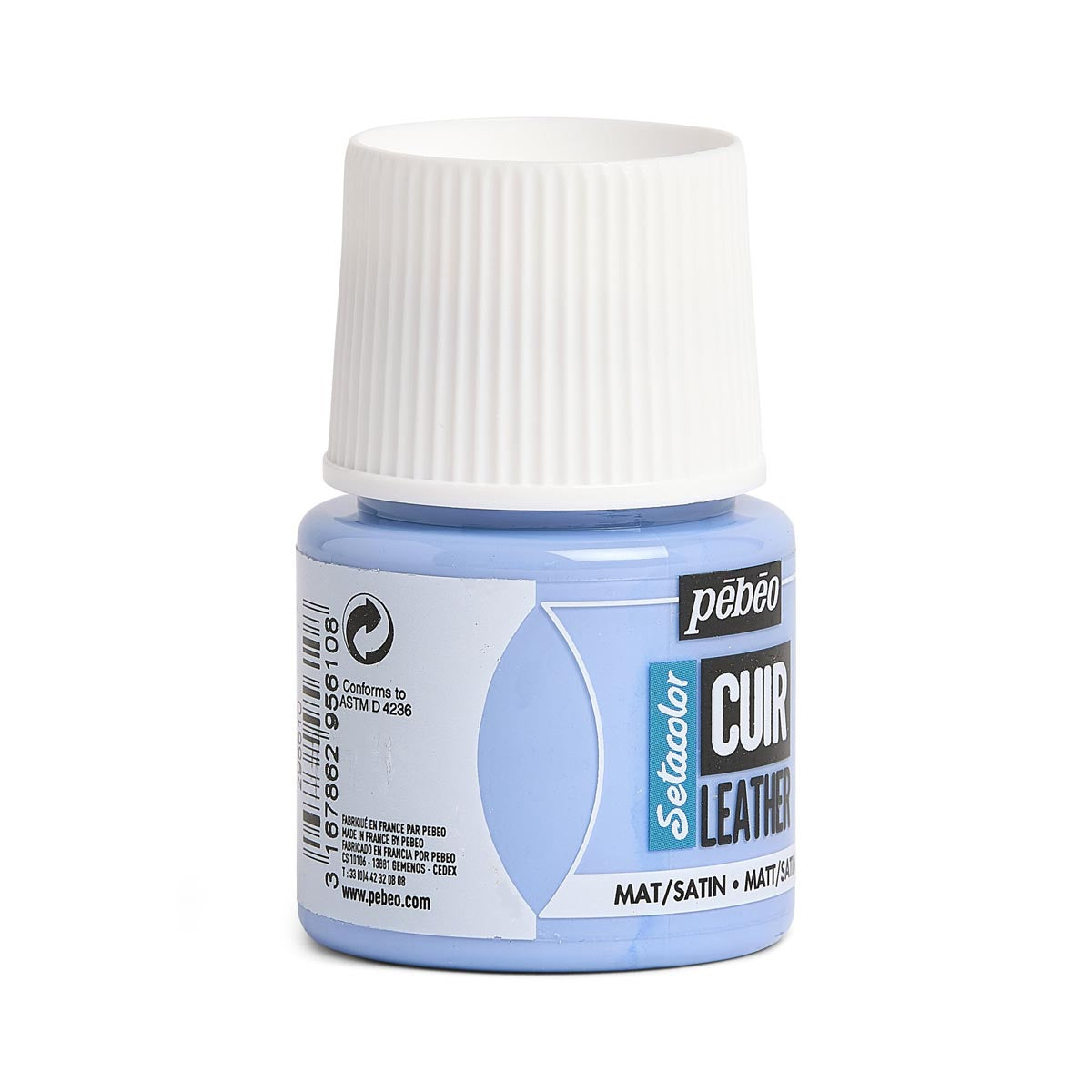 Pebeo - peinture en cuir setacolor 45 ml - Bleu glacé