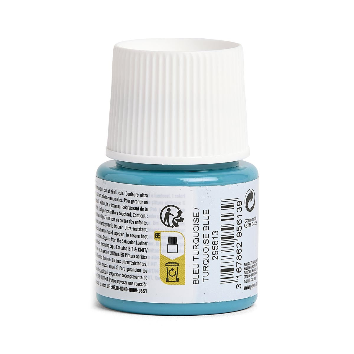 Pebeo - peinture en cuir setacolor 45 ml - bleu turquoise Pebeo - peinture en cuir setacolor 45 ml - bleu turquoise