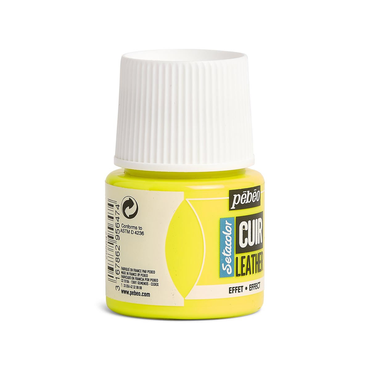 Pebeo - peinture en cuir setacolor 45 ml - jaune fluorescent