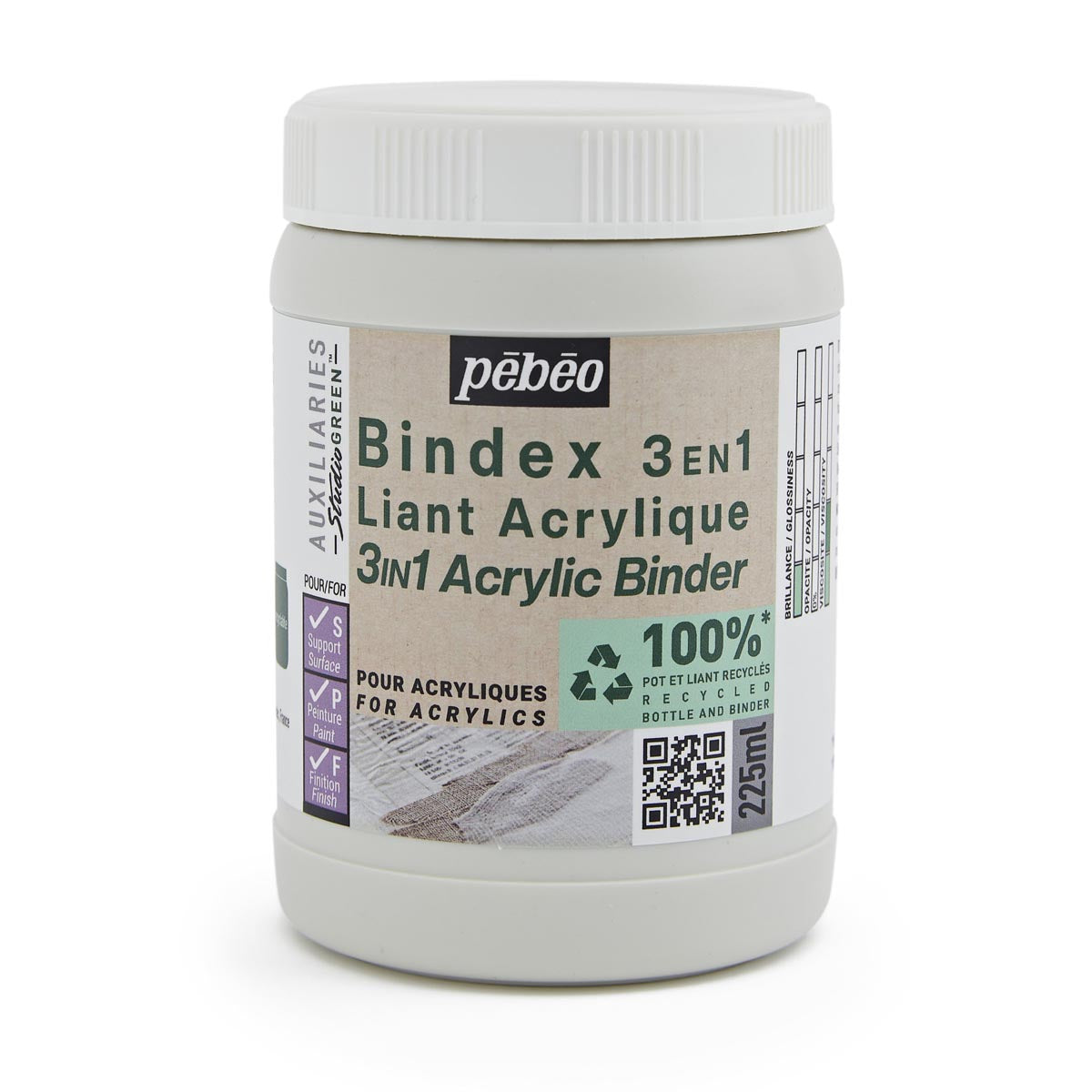 PEBEO - BINGEX 3IN1 BINDER ACRILICO STUDIO VERDE - 225 ml