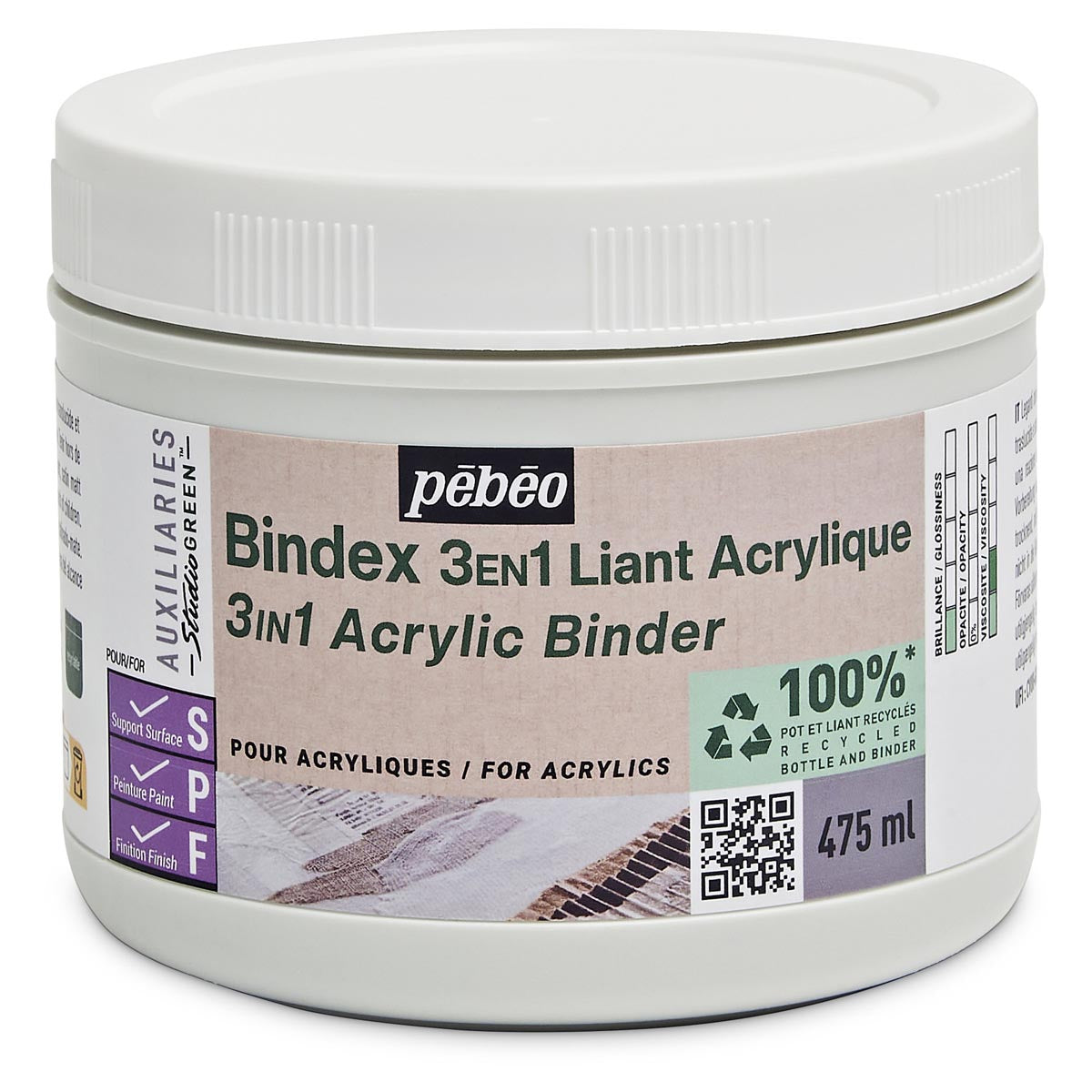 Pebeo - BindEx 3IN1 acrylique Binder Studio Green - 945 ml