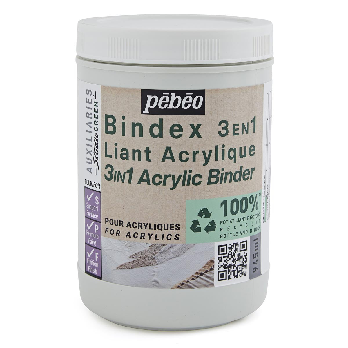 Pebeo - BindEx 3IN1 acrylique Binder Studio Green - 945 ml
