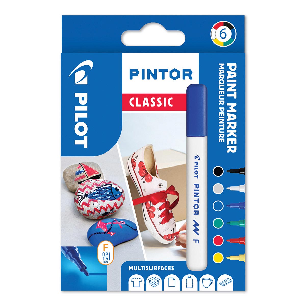Pintor - verf marker Fine Tip 6 Pack - Classic