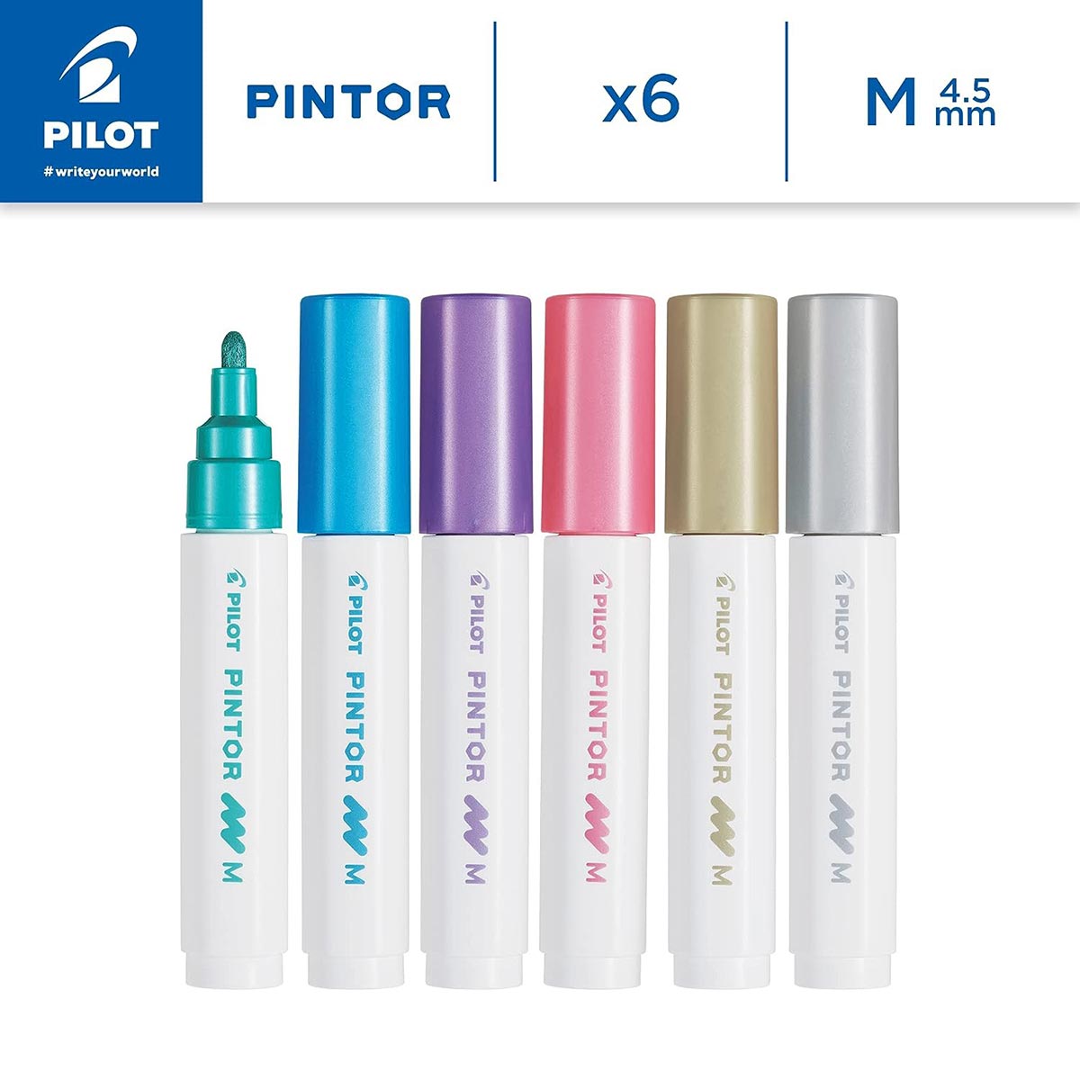 Pintor - Paint Marker Medium Tip 6 Pack - Metallic