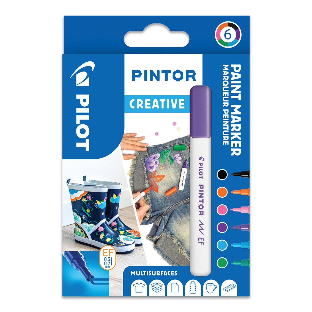 Pintor - Malenmarker Extra feiner Tipp 6 Pack - kreativ