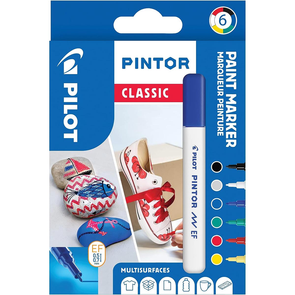 Pintor - Paint Marker Extra Fine Tip 6 Pack - Classic