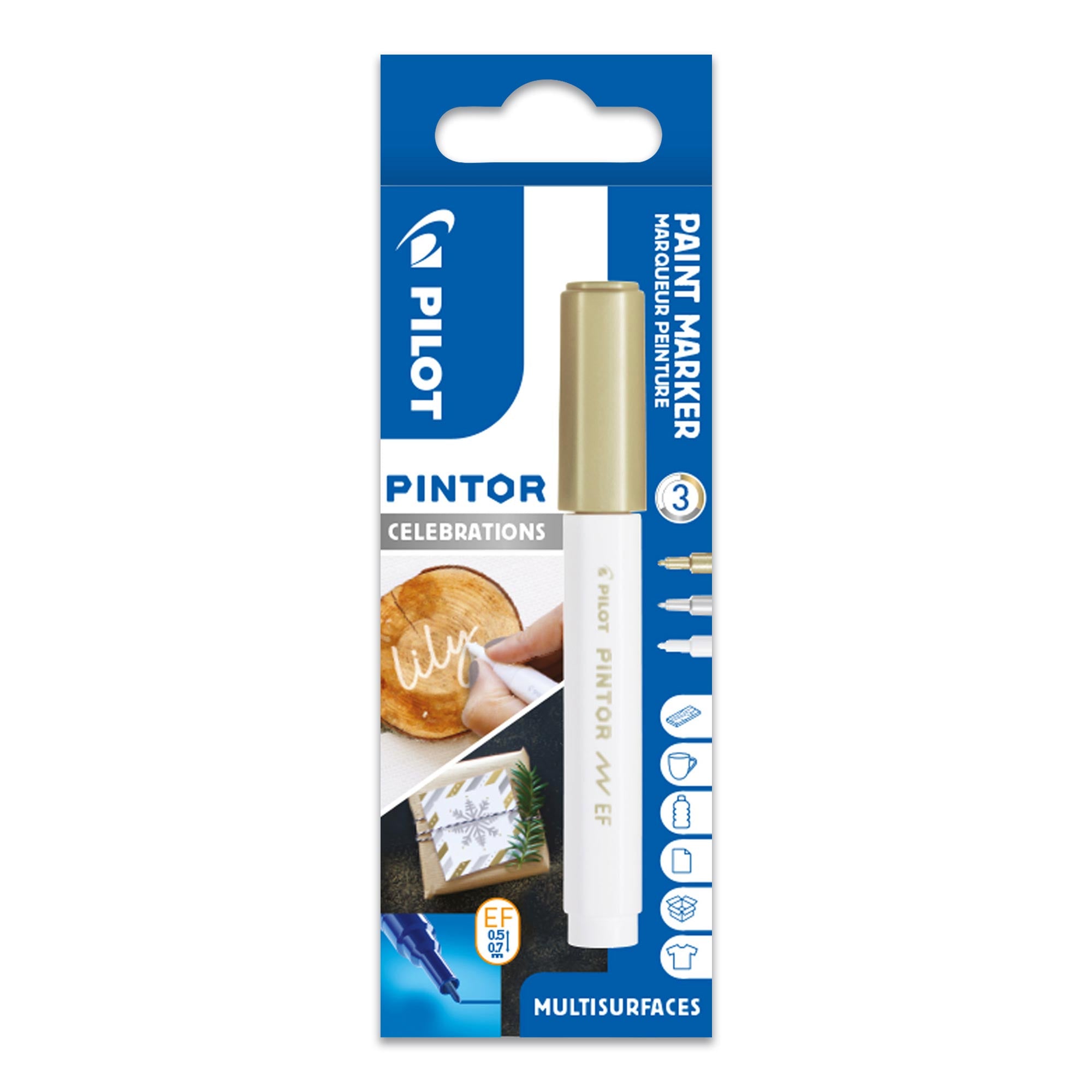 Pintor - Paint Marker Extra Fine Tip 3 Pack - Celebration