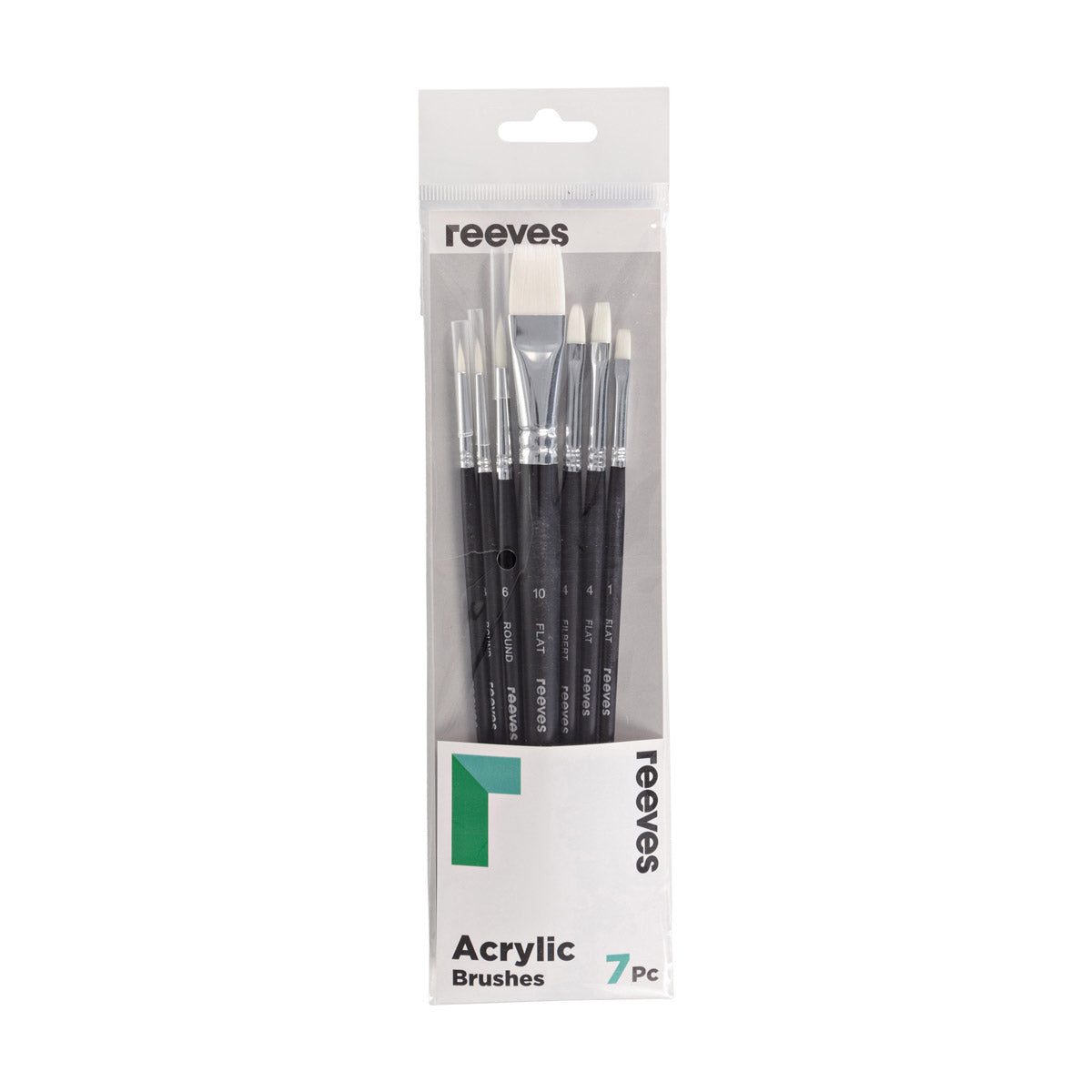 Reeves - Acrylic Brush set - Short Handle  - 7x Brush Pack