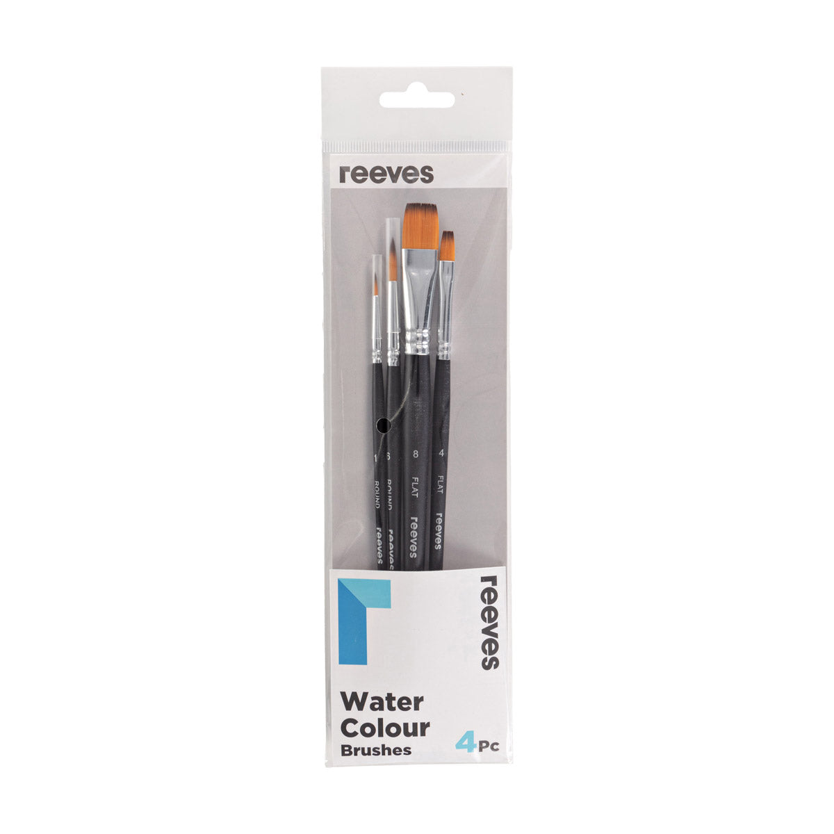 Reeves - Watercolour Brush set - Short Handle  - 4x Brush Pack