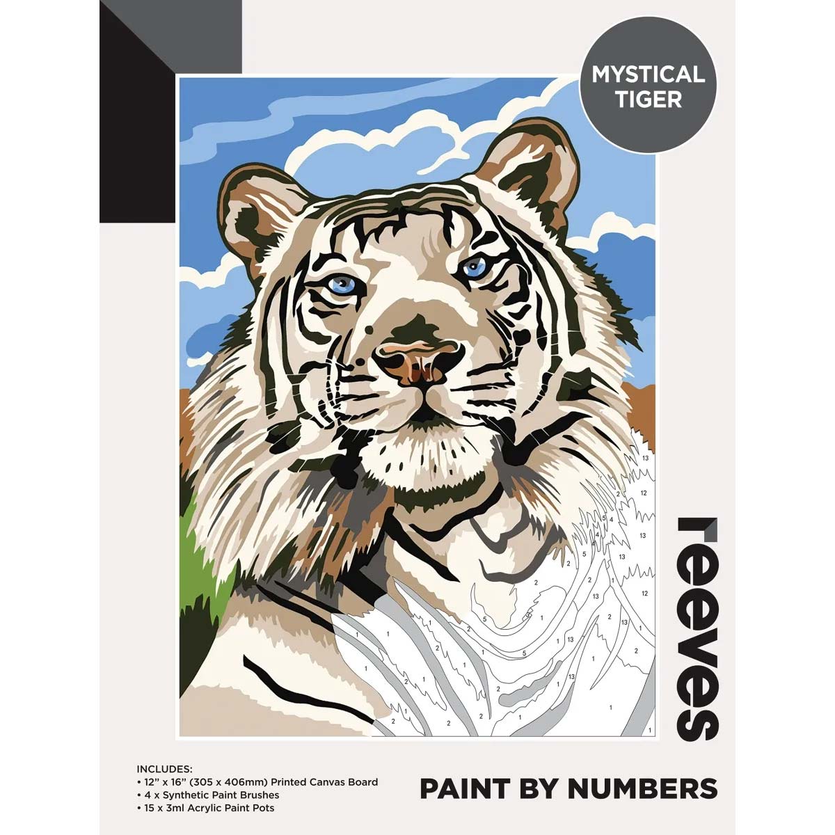 Reeves Paint by Numbers Large 12x16 inch - Mystical Tiger