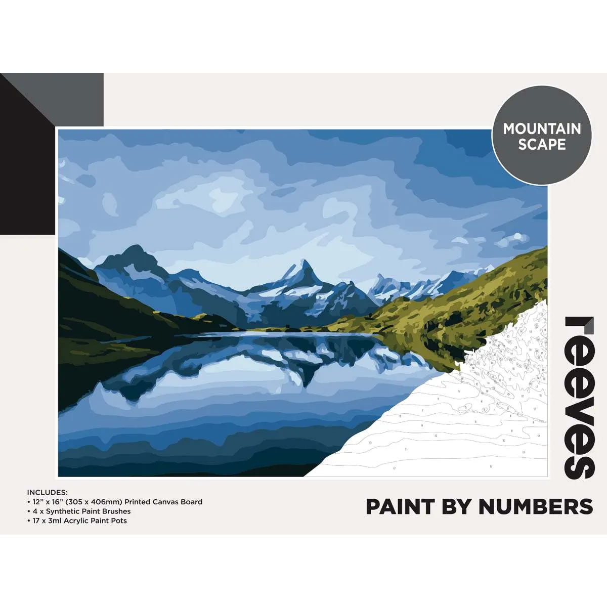 Peinture de reeves par nombre de grands 12x16 pouces - montagne
