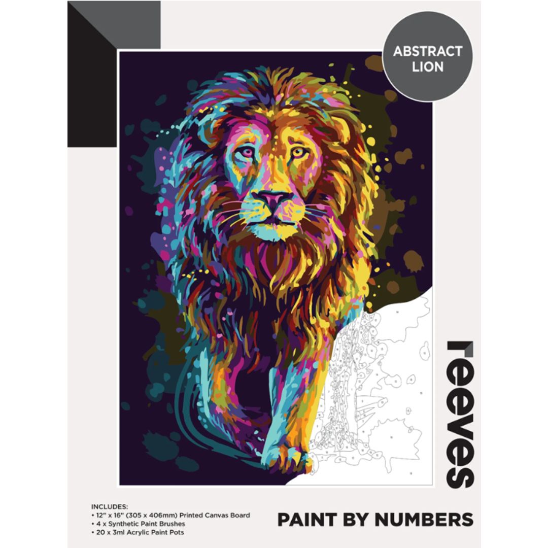 Reeves Paint by Numbers 12x16 inch - Abstract Lion