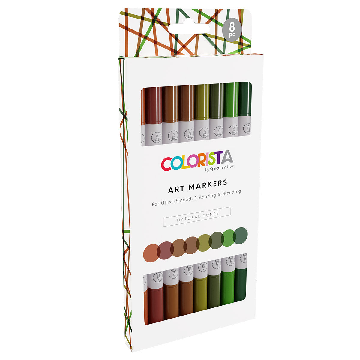 Spectrum Noir Colorista - Art Markers - Dual-tip Alcohol Brush Markers (8 set) - Natural tones