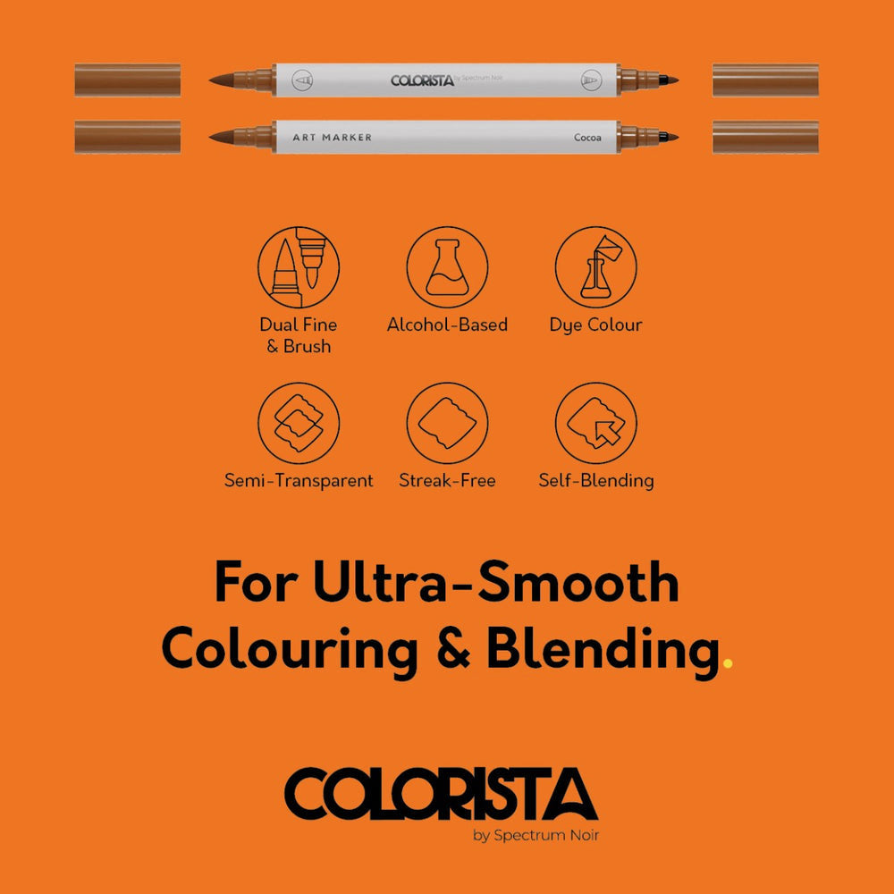 Spectrum Noir Colorista - Art Markers - Dual-tip Alcohol Brush Markers (8 set) - Brilliant hues