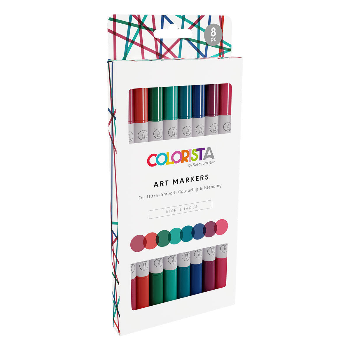 Spectrum Noir Colorista - Kunstmarker - Dual -Tip -Alkoholbürstenmarkierungen (8 Set) - Reiche Farbtöne