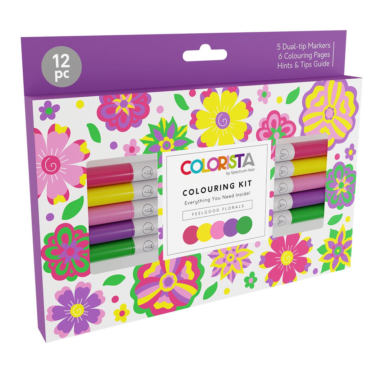 Spectrum noir colorista - kleurkit - dual -tip alcoholborstel markers - feelgood bloemen