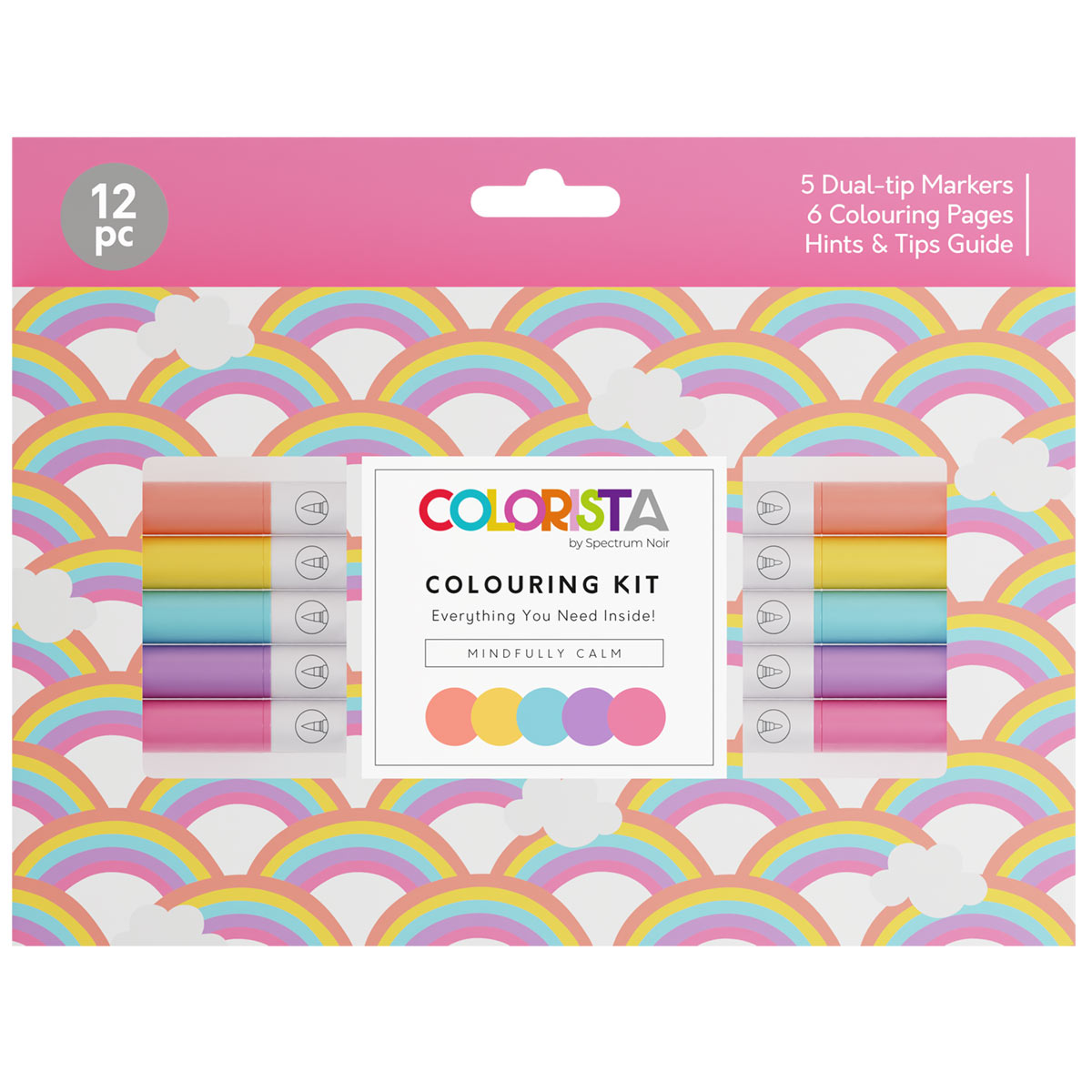 Spectrum Noir Colorista - Colouring Kit - Dual-tip Alcohol Brush Markers  - Mindfully Calm