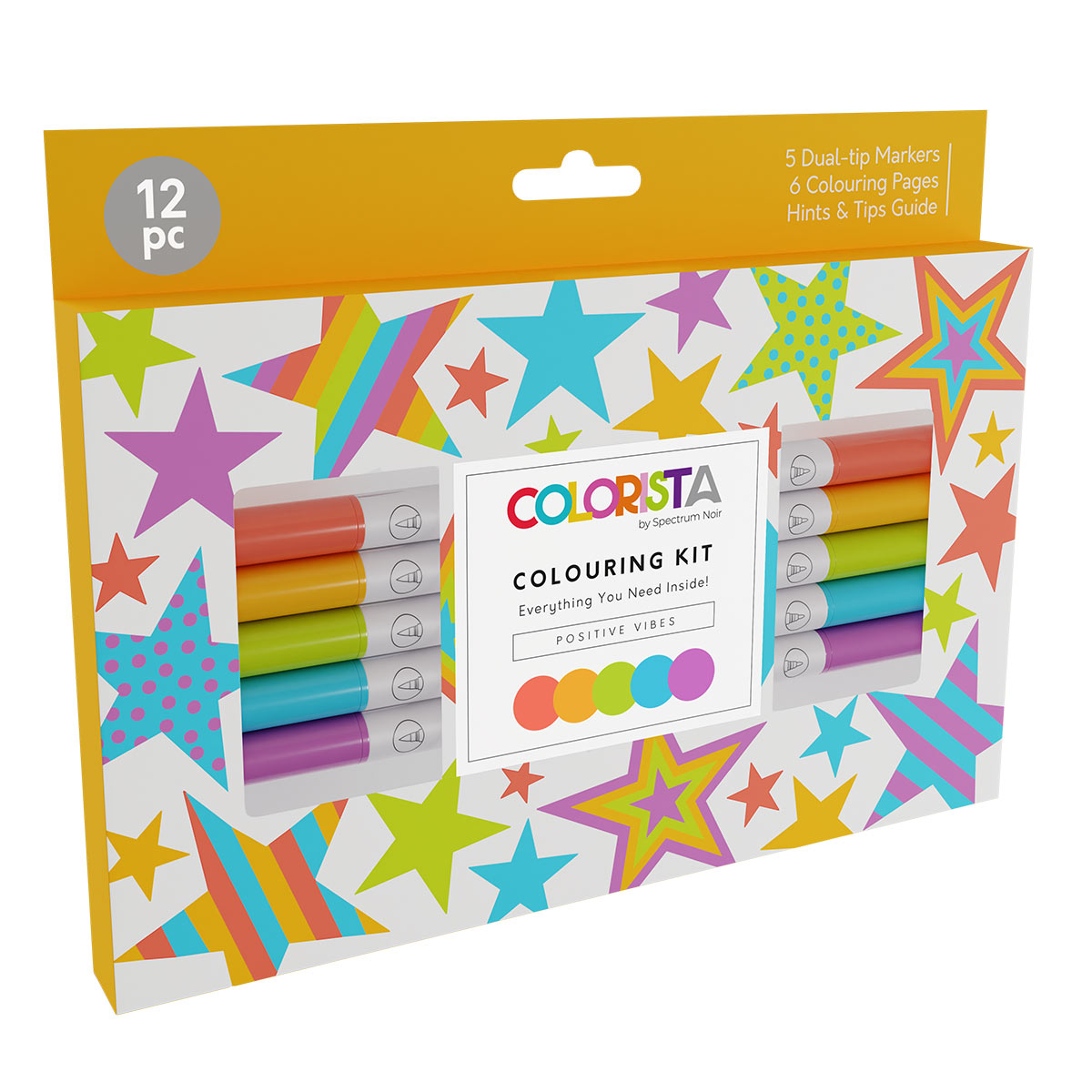 Spectrum Noir Colorista - Kit da colorare - Marcatori a spazzole con alcool a doppia punta - Vibrazioni positive