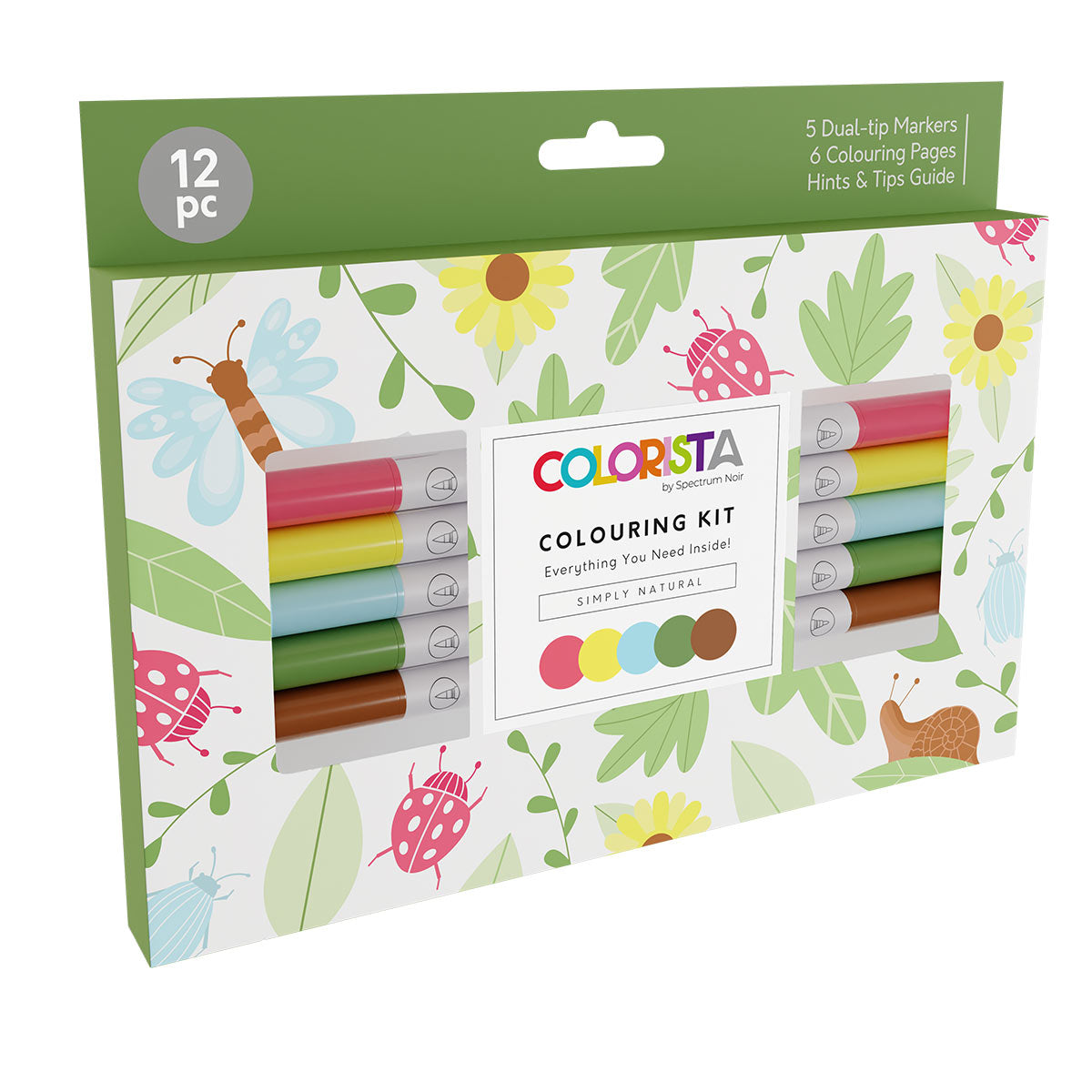 Spectrum Noir Colrista - Kit de coloriage - marqueurs de pinceau à double pointe d'alcool - Simplement naturel