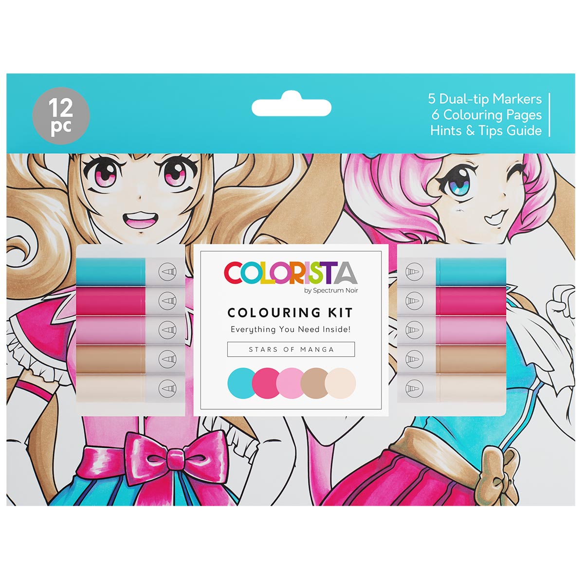 Spectrum Noir Colrista - Kit de coloriage - Marqueurs de pinceau à double pointe d'alcool - Stars of Manga