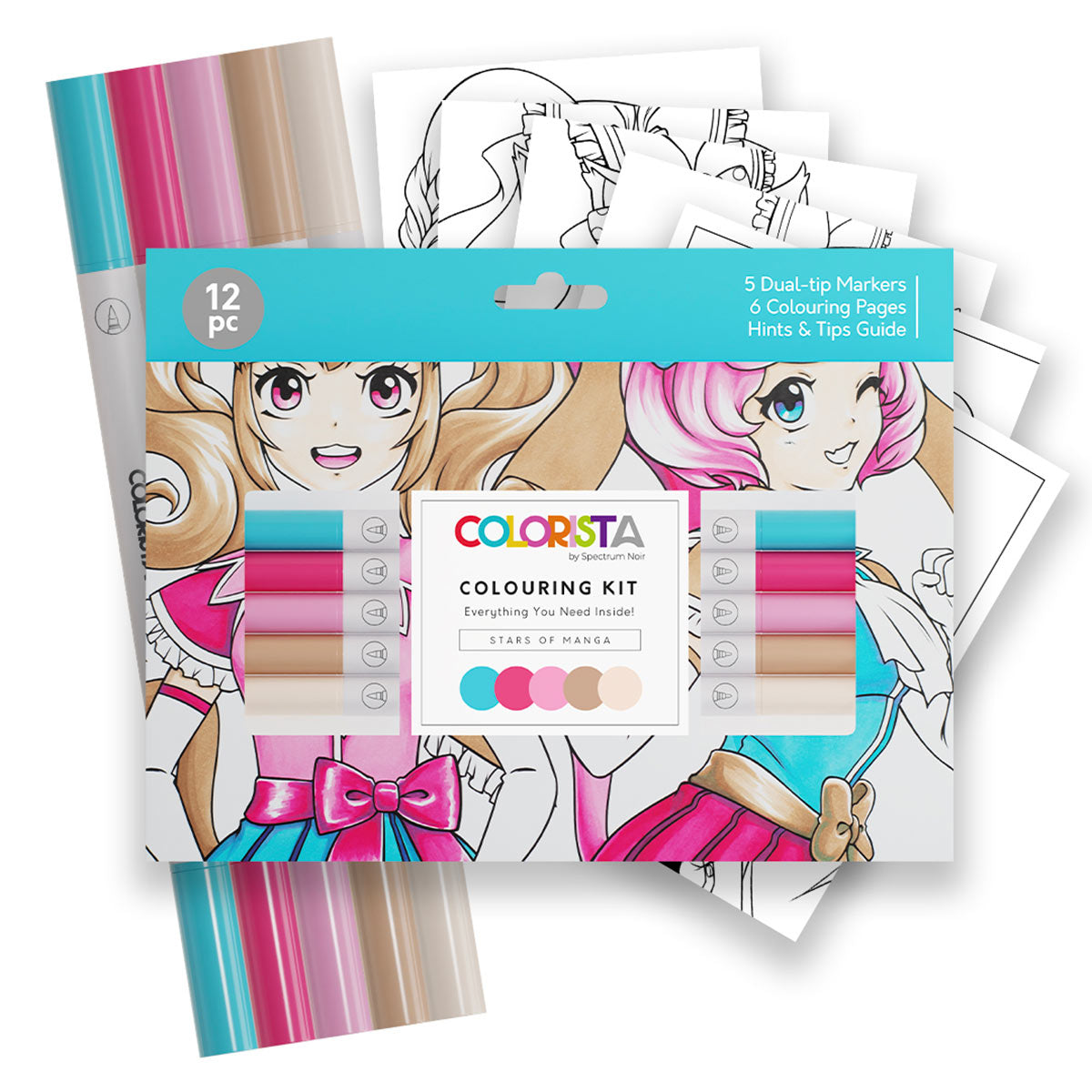 Spectrum Noir Colrista - Kit de coloriage - Marqueurs de pinceau à double pointe d'alcool - Stars of Manga
