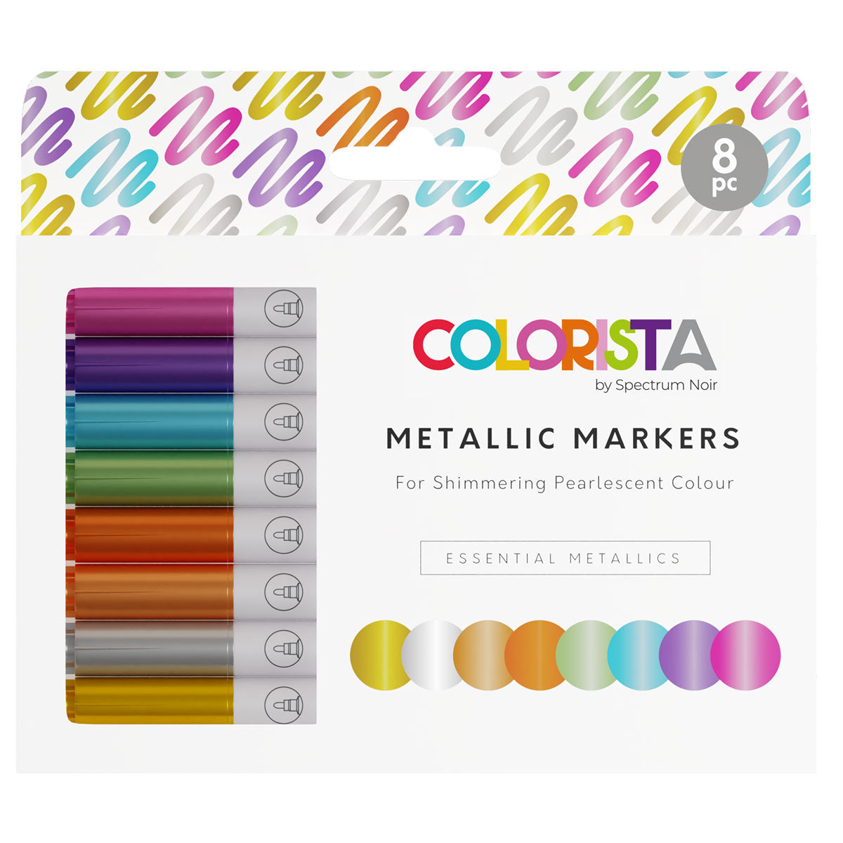 Spectrum Noir Colorista - Marcatori metallici (8 set) Metallici essenziali