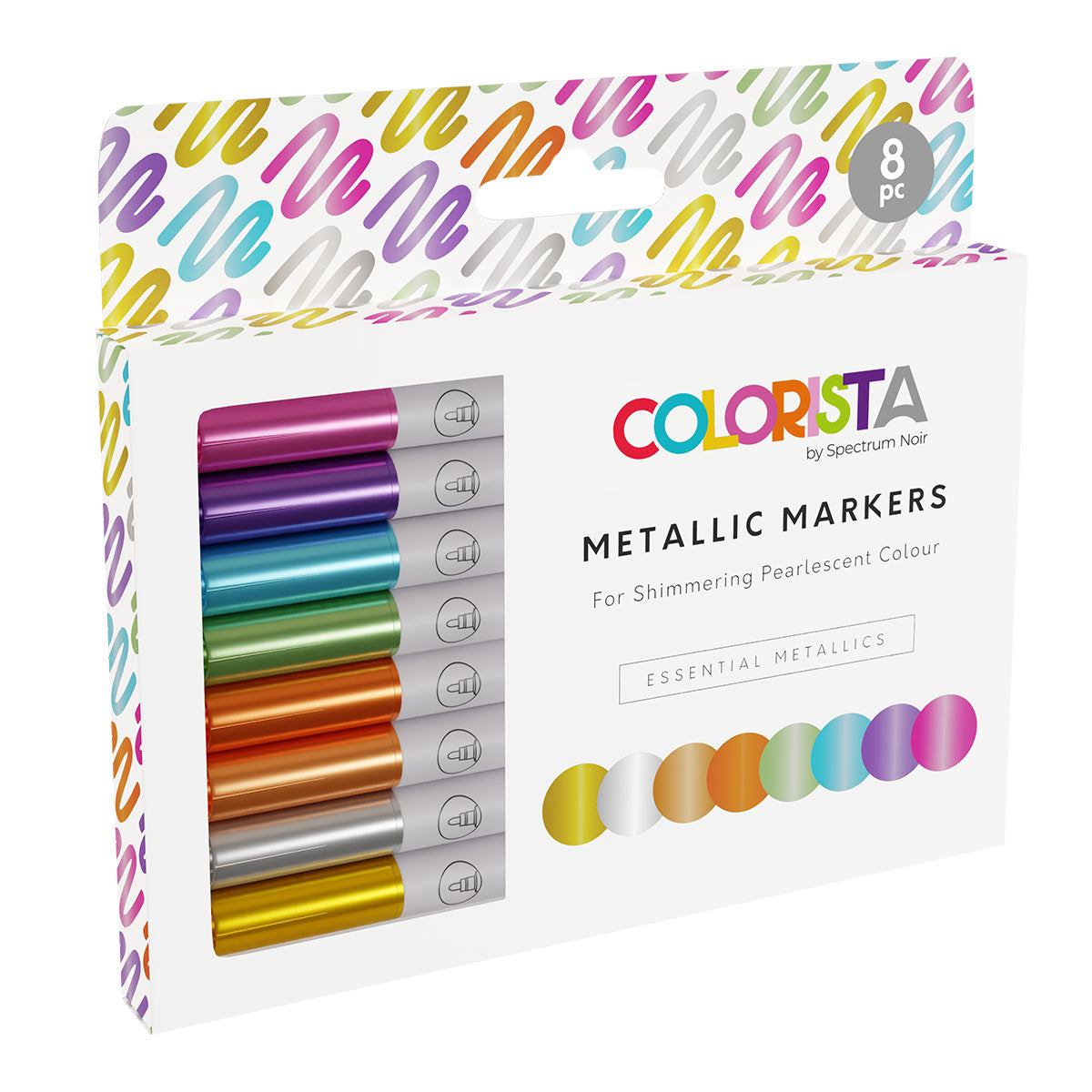 Spectrum Noir Colorista - Metallische Marker (8 SET) Essentielle Metallics