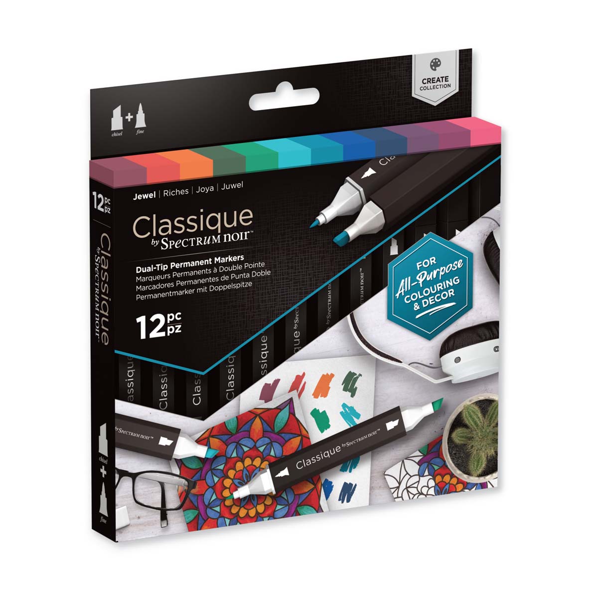 Spectrum Noir Classique - Dual-tip Alcohol Markers (12 set) - Jewel