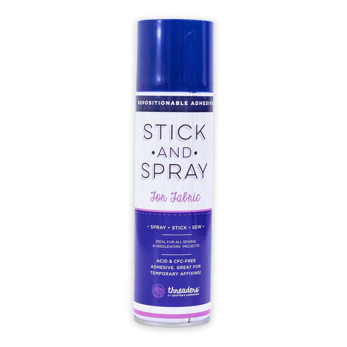 Crafter's Companion - Stick and Spray Adhesive For Fabric - Repositionable (DARK BLUE CAN)