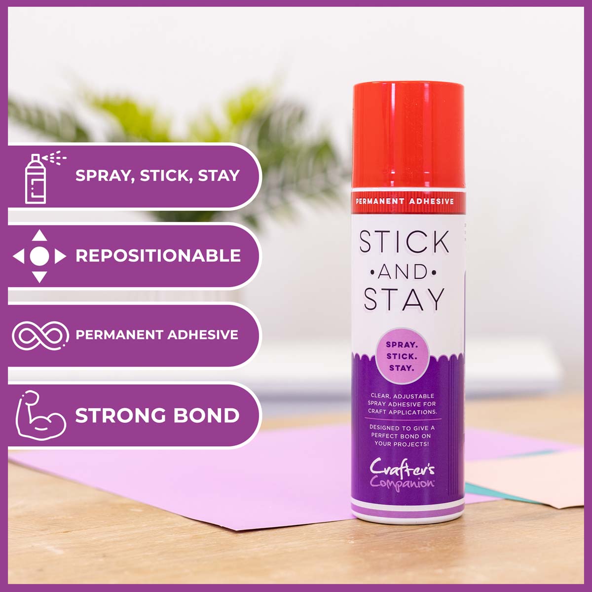 Crafter's Companion - Stick and Stay Munting Adesive (Red Can)