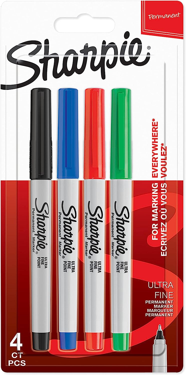 Sharpie - Marqueur permanent - Paquet de 4 - Ultra fin