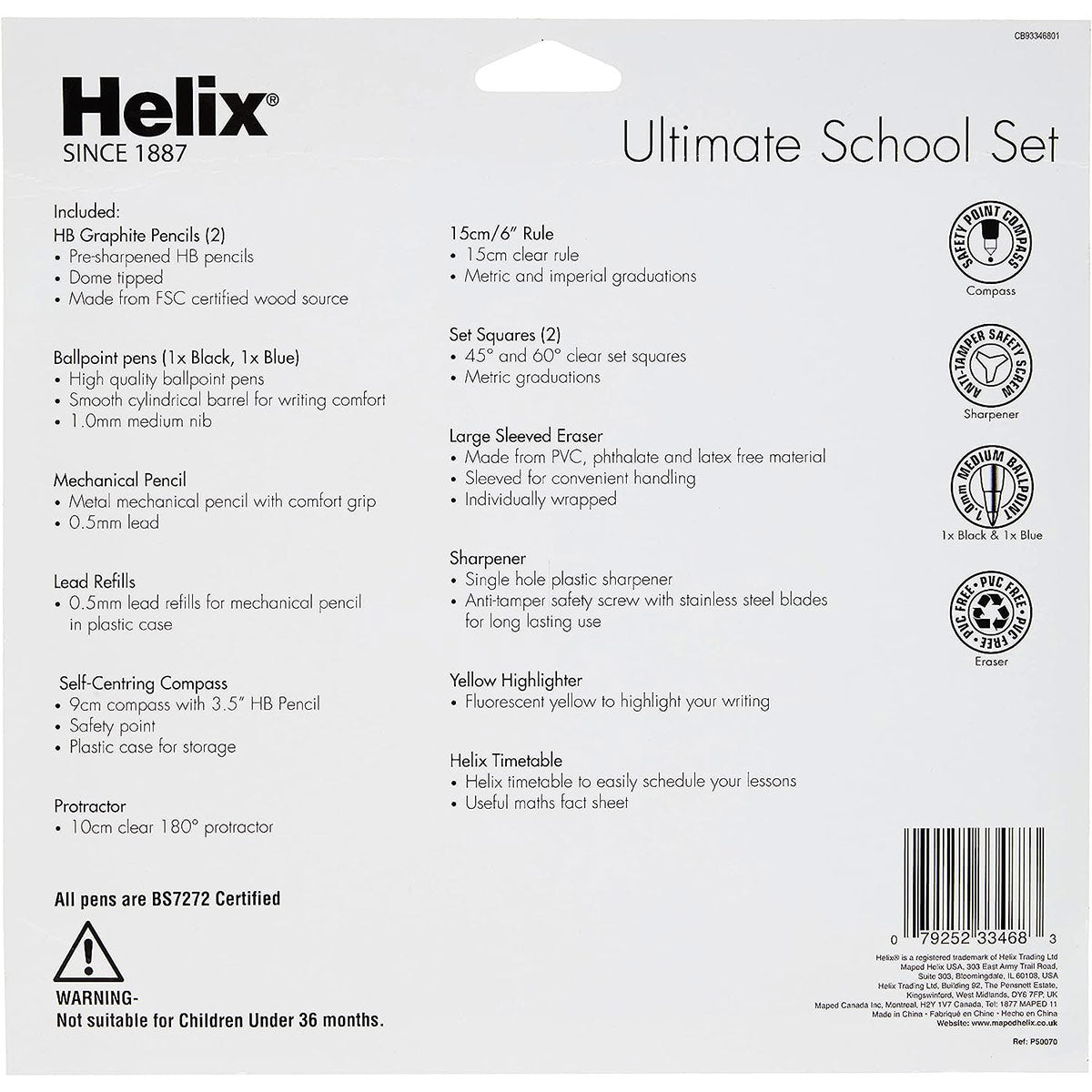Helix - Ultimate School Pencil Pen & Ruler Set