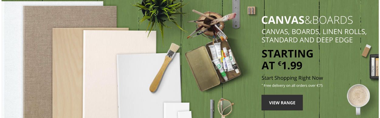 Canvas and boards for art projects and DIY projects all available from Art Materials.