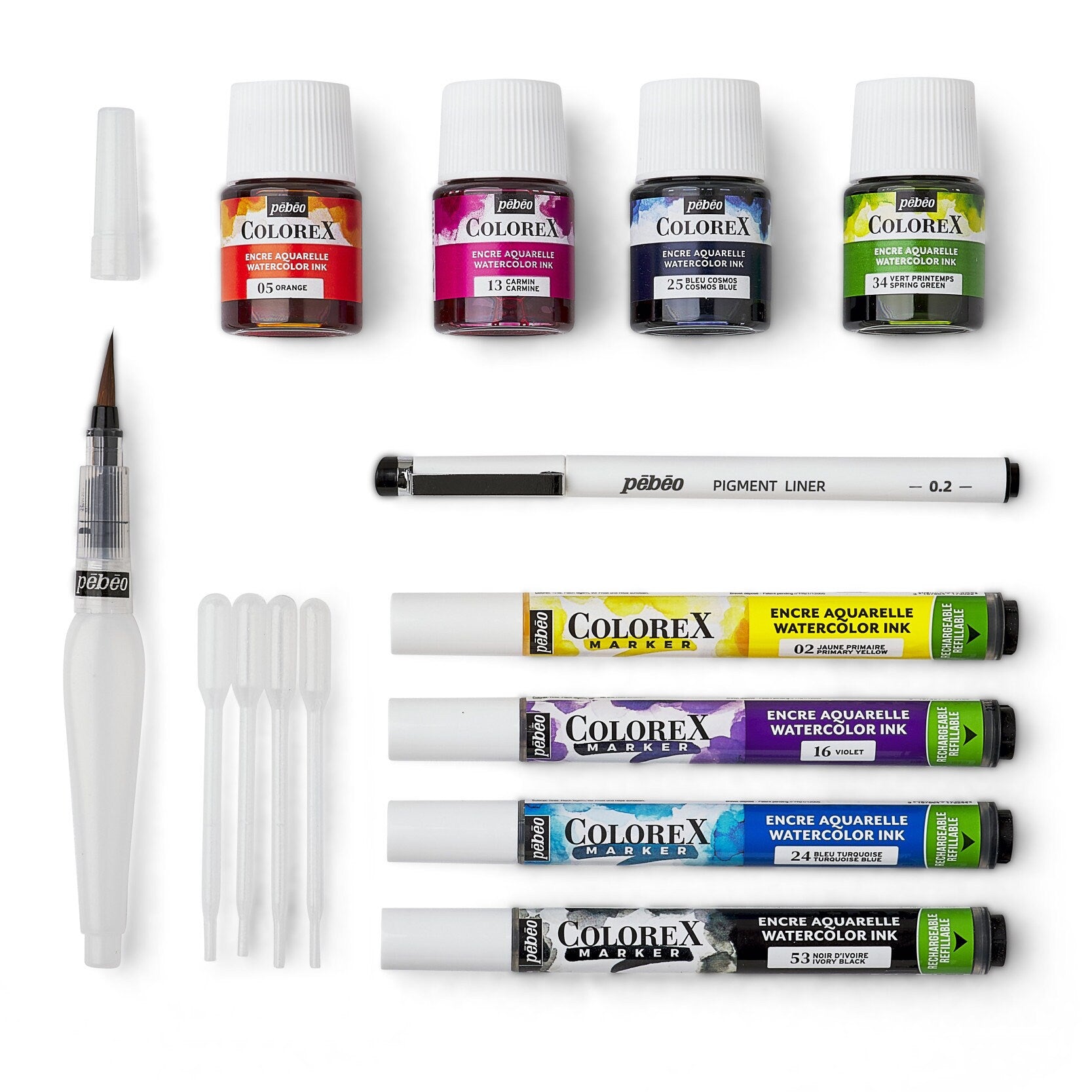 Pebeo - Tinten für Design - Colorex Kalligraphie Discovery Set