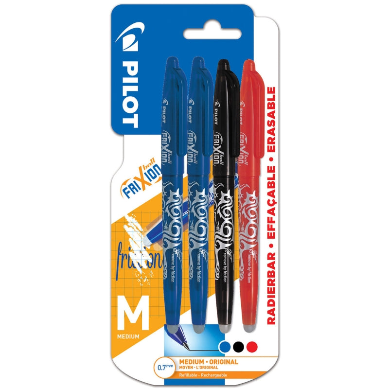 Pilot - Frixion - Erasable Rollerball 4 Pack Assorted