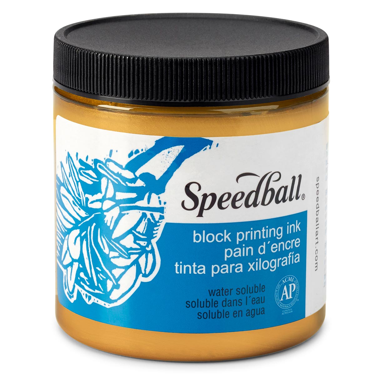 Speedball - in water oplosbaar blok inkt 236 ml (8oz) - goud