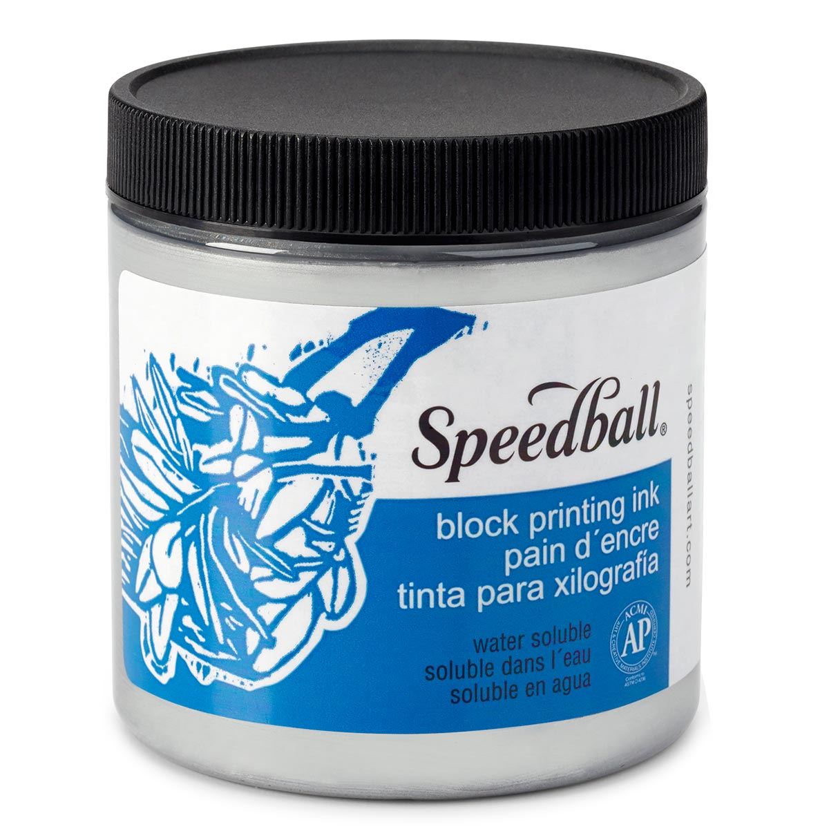 Speedball - in water oplosbaar blok inkt 236 ml (8oz) - zilver