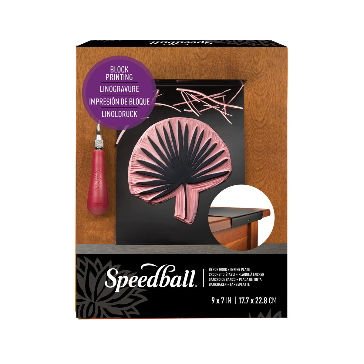 Speedball - Gancio da banco per piastra inchiostratrice con stampa a blocchi - 23x18cm