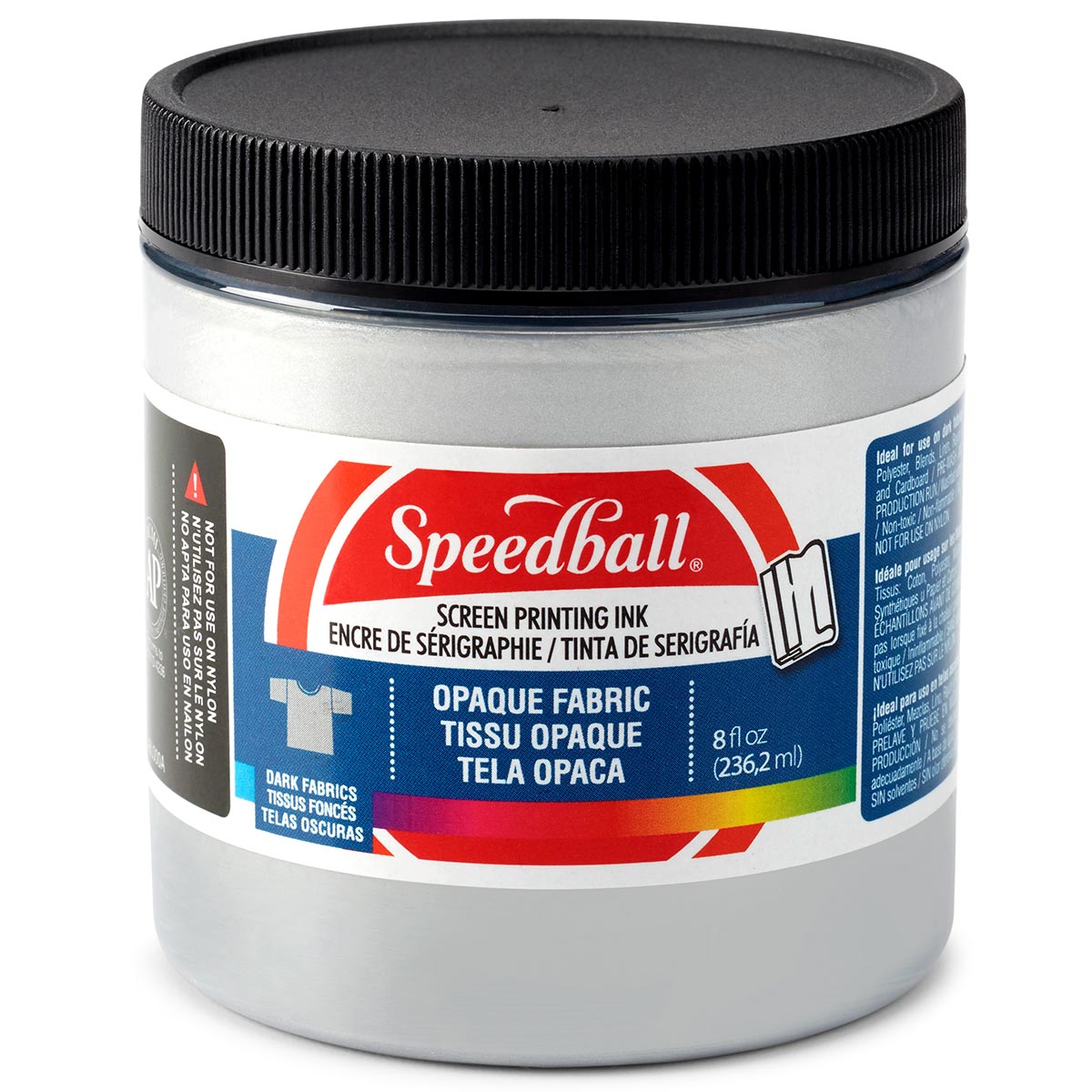 Speedball - Inchiostro per serigrafia su tessuto 236ml (8oz) - Argento opaco