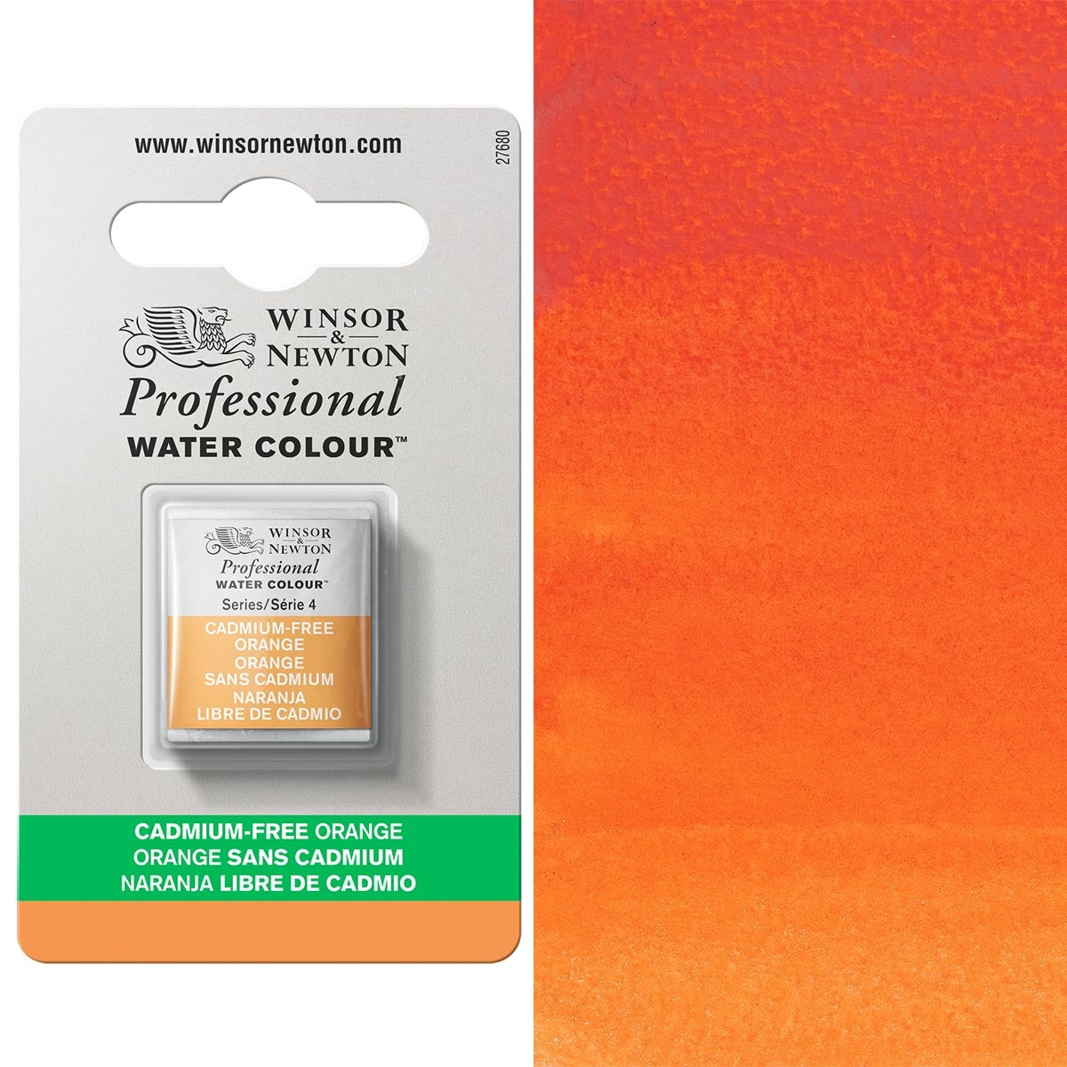 Winsor en Newton - Professional Artists 'Aquarel Half Pan - HP - Cadmium gratis oranje