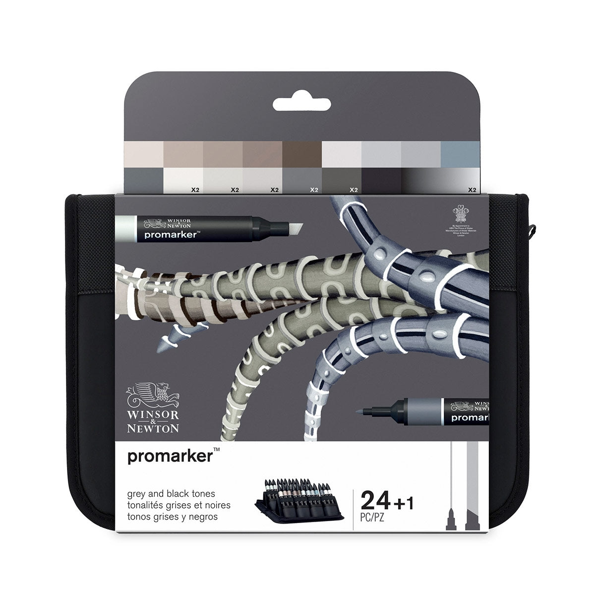Winsor & Newton - ProMarker 24 Set Black & Greys Wallet