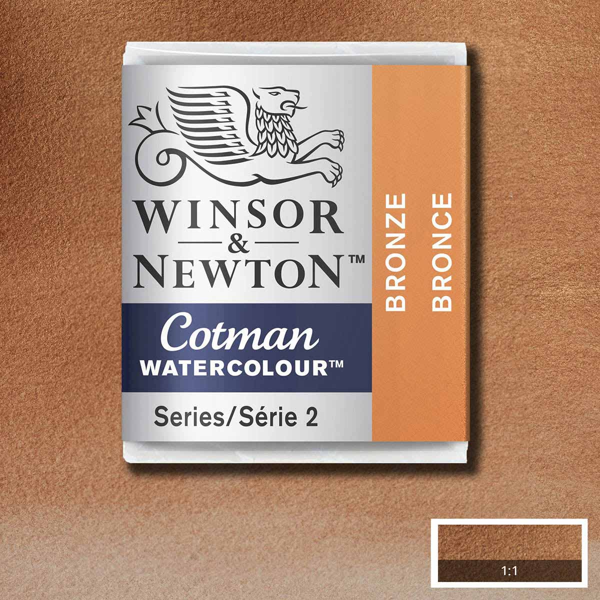 Winsor and Newton - Cotman Watercolour Half Pan - Bronze