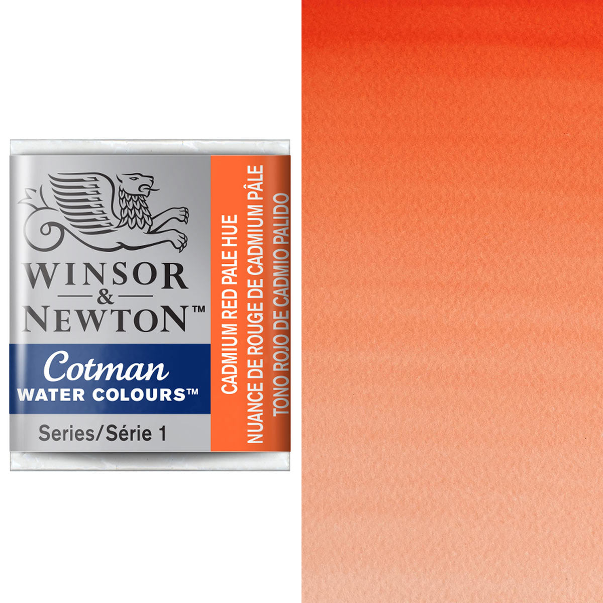 Winsor en Newton - Cotman Aquarel Half Pan - Cadmium rood bleek